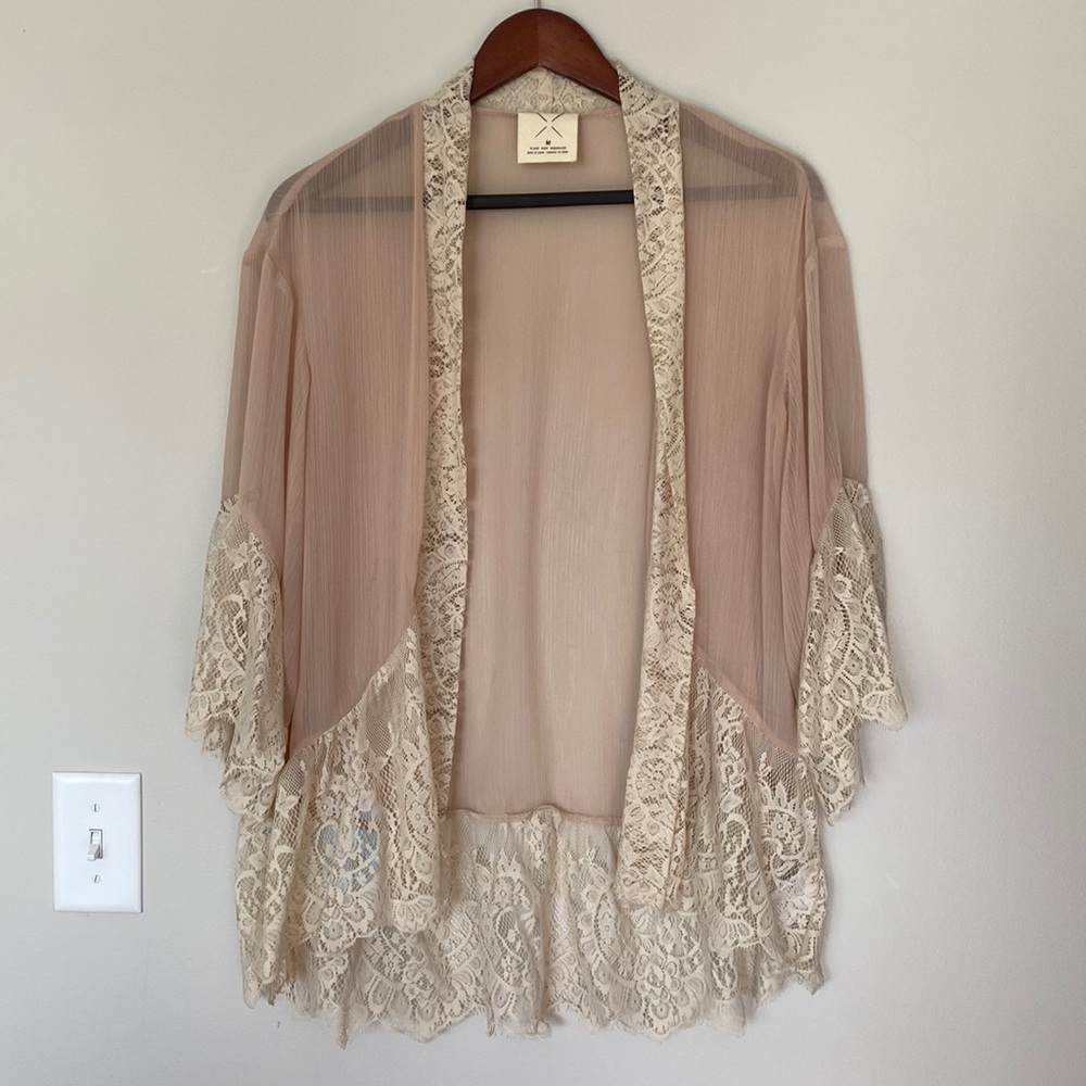 Sheer/Lace Open Blouse